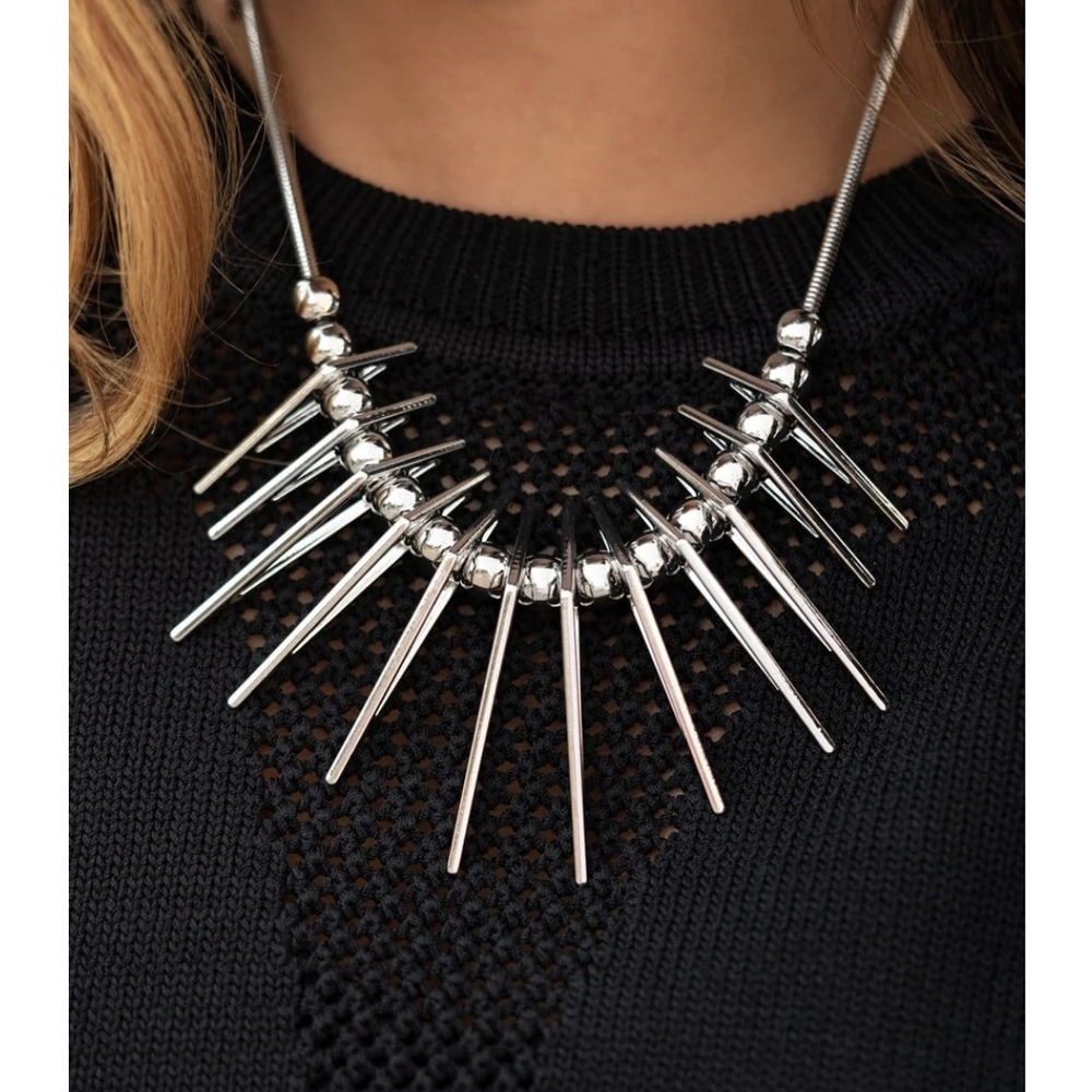 Silver Spike Necklace
